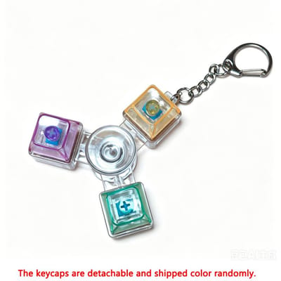 LED Lichtgevende Fidget Spinner Sleutelhanger Mechanisch Toetsenbord Klikbare Knop Fidget Speelgoed Stress Angst Verlichting Draagbaar Sensorisch Speelgoed