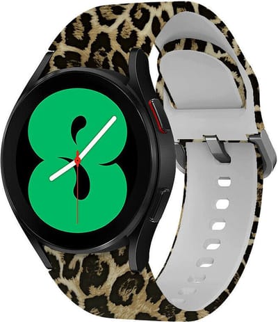 Strap-it siliconen print bandje perfect fit - geschikt voor Samsung Galaxy Watch 7 (40 & 44mm) / Galaxy Watch 6 (Classic) / Galaxy Watch 5 / Galaxy Watch 5 Pro / Galaxy Watch 4 / 4 Classic / Watch FE - leopard / luipaard