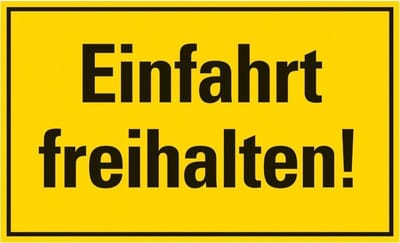 Pickup kunststoff Schild 33x20 cm SK EINFAHRT FREIHALTEN