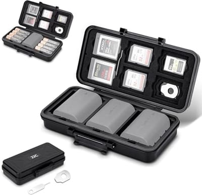 Waterproof Battery and Memory Card Storage Case