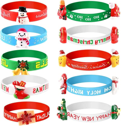 10/20 Stuks Vrolijk Kerstfeest Polsbandjes - Feestelijke Gunsten voor Schoolklas Uitwisselingen (20)