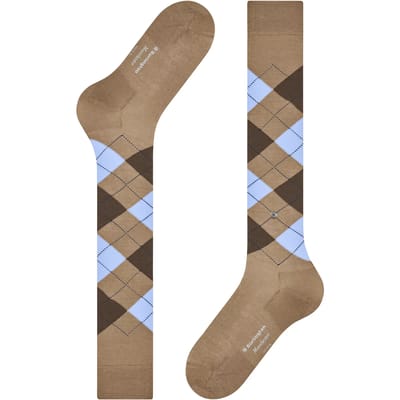 Burlington Manchester verstevigde platte naad katoen kniekousen heren beige - maat 40-46