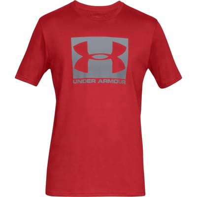 Under Armour Boxed Sportstyle SS Heren Sportshirt - Maat S - Red/Steel