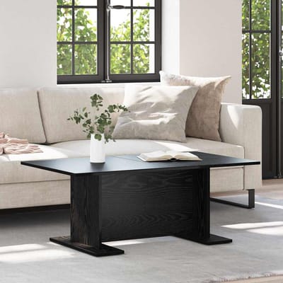 vidaXL - Salontafel - Zwart - eiken - 103.5 - x - 60 - x - 40 - cm - Bewerkt - hout