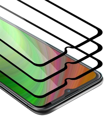 Cadorabo 3x Screenprotector geschikt voor Nokia 2.4 Volledig scherm pantserfolie Beschermfolie in TRANSPARANT met ZWART - Getemperd (Tempered) Display beschermend glas in 9H hardheid met 3D Touch