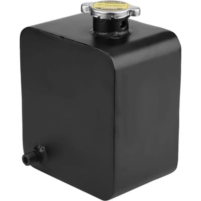 2.5L Aluminium Koelvloeistof Expansie Overloop Opvangreservoir Watertank Met Dop Universeel zwart