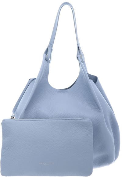 GIANNI CHIARINI Leren shopper schoudertas Dua Shopping Bag Oasi Lichtblauw
