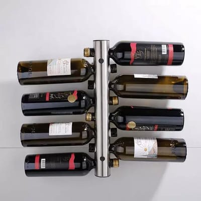 Wijnhouder RVS | Wijnrek wall mount - Flessenhouder wijn voor aan de muur 8 flessen