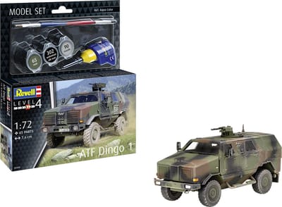 Revell Modelbouwpakket Militaire voertuigen - 63345 ATF Dingo 1 - Militair Voertuig Panzerwagen - Model Set Plastic - 1:72 - Modelbouw