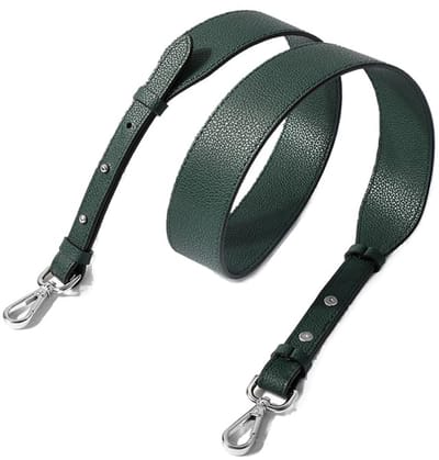 Dailygoods- Tasriem 106-110 cm verstelbaar - Leren Schouderriem - Vervangende Tasriem - 3,8 cm Breed - Donkergroen - Comfortabel Draagcomfort - Schouderband