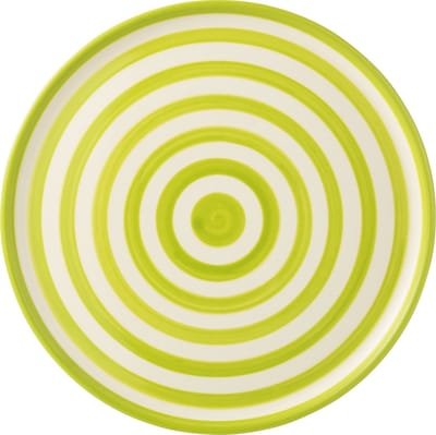 J-Line bord Granada Stripes - keramiek - wit/groen