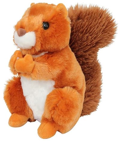 Nature Planet Knuffeldier eekhoorn - zachte pluche stof - veel details - rood - 18 cm