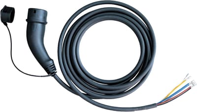 Oplaadkabel Elektrisch Voertuig - Reservekabel Auto - Thuis Opladen - Type 2 Connector - 75 Meter - Zwart