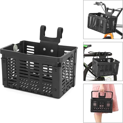 Fietsmand - fietsmand voorop - fietsmand hond - Afneembare mand - Opvouwbare fietsmand - Hangmand voor elektrische fiets - Fietsaccessoires - Zwart - 32*23*21 cm - Har