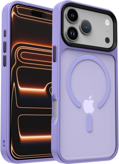 Hoesje Geschikt voor iPhone 17 Pro - Compatibel met MagSafe / Qi2 - Matte Beschermhoes - Back Cover met Magneet - Paars
