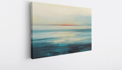Saammp Canvas Schilderij - Minimalistisch - turqoise - Abstract - 40x30 - Foto op canvas - Wanddecoratie - Muurdecoratie Woonkamer - Kantoor Decoratie