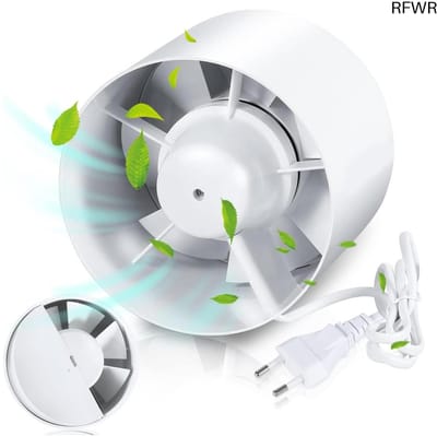 RFWR® Buisventilator 100 mm met Terugslagklep - Stil en Energiebesparend