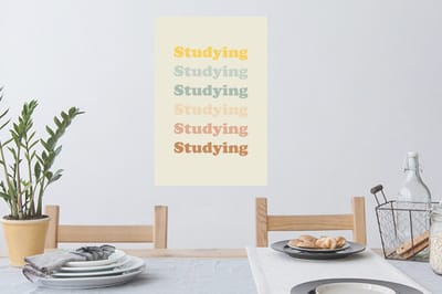 Muurstickers - Sticker Folie - Quotes - Studeren - Student - 40x60 cm - Plakfolie - Muurstickers Kinderkamer - Zelfklevend Behang - Zelfklevend behangpapier - Stickerfolie