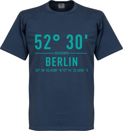 Hertha BSC Olympiastadion Coördinaten T-Shirt - Blauw - M