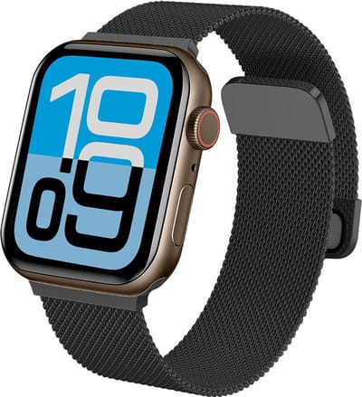 Milanese Horlogeband Geschikt voor Apple Watch 38/40/41 mm Bandje Milanees - Polsbandje Met Magneetsluiting Geschikt voor Apple Watch 38/40/41 mm Bandje Milanees - Zwart