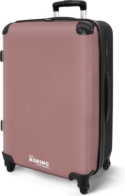 NoBoringSuitcases.com® - Roze koffer groot - Rolkoffer lichtgewicht - Reiskoffer met 4 wielen - Grote trolley XL - 20 kg bagage - Large travel suitcase