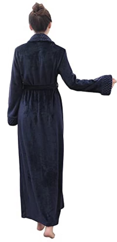 Dames Badjas Pluche Zacht Fleece Nachthemd Pyjama Slapereis Huisjas