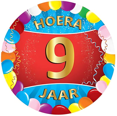 Bierviltjes 9 jaar - 25x stuks - multicolor - verjaardag/feest - feestartikelen