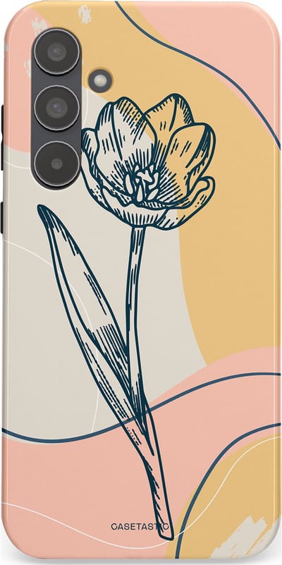 Casetastic Hoesje Geschikt voor Samsung A55 - Stijlvolle Beschermende Duo-layer Case - Lente tulp