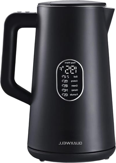 Elektrische Waterkoker - Theepot Snelkoker - Snel Water Koken - Dubbelwandig Veilig - 1.5 Liter - Zwart