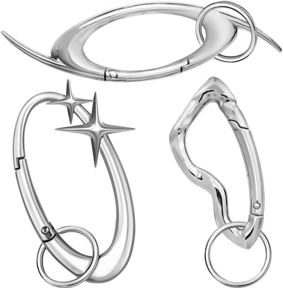 Dailygoods- Karabijnhaak Stervormig - Sleutelhanger - Corrosiebestendig - Zilveren Legering - Set van 3 - Modern Ontwerp