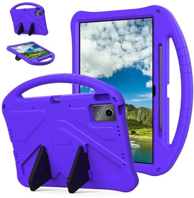 Coverup Tablethoes geschikt voor Lenovo Idea Tab Plus Hoesje - ShockProof Kids Case - Paars