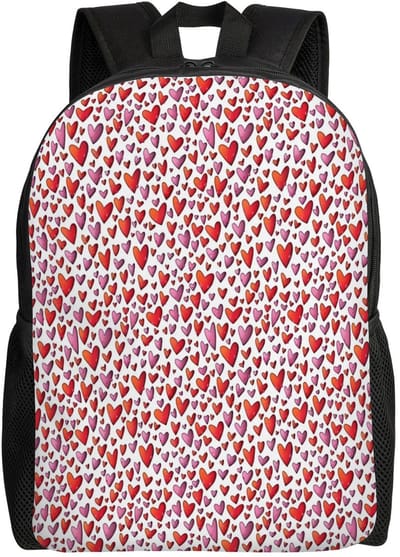 Hartjes Rugzak | Rugzak dames | Roze | Schattige Rugtas | Hartjespatroon rugtas | Rugzak meisje | Mooie rugzakken met Hartjes | 15-20 Liter
