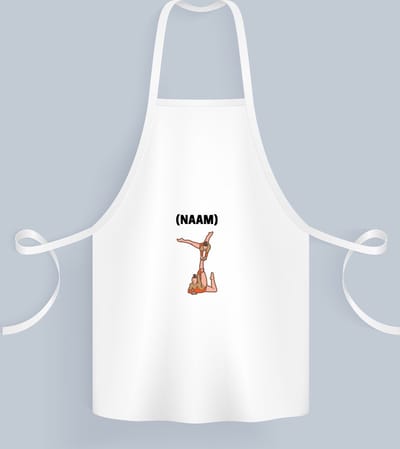 Akyol - acroyoga 2 vrouwen met je eigen naam Keukenschort - Acrobatiek - mensen die acrobatiek/acroyoga beoefenen - acrobaat - acroyoga - mensen die houden van acrobatiek - verjaardag - cadeau - kado - geschenk - gift - 82 bij 71 cm
