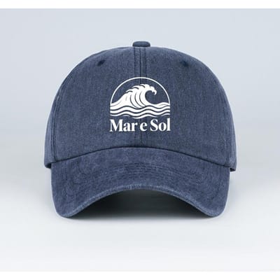 Mare Sol Golf Logo Print Gewassen Baseballpet Zacht, Comfortabel, Ademend, Verstelbaar Retro Kuststijl, Ontspannen Casual Mode gray