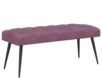 vidaXL - Bank - met - knopen - tufting - Paars - 110 - x - 40 - x - 46 - cm - Fluweel