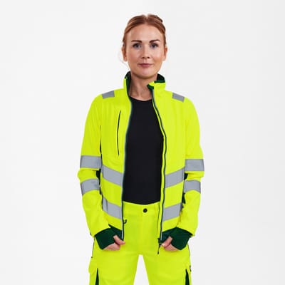 Engel Safety softshell jack voor dames 1156-237 - Hi-vis Yellow / Green - L