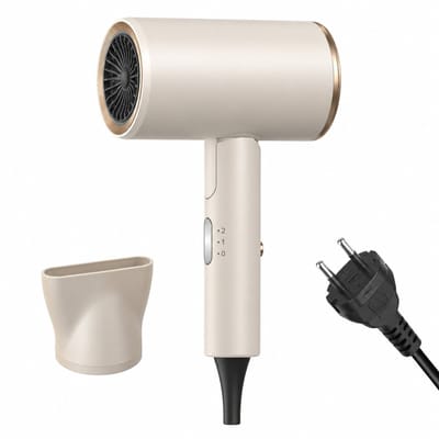 Opvouwbare haardroger - 1200 W - warme en koude lucht - inklapbare handgreep - kaki