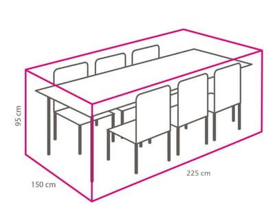 winza outdoor cover - tuinsethoes - 225x150x95cm - donkergrijs - aantrekkoord