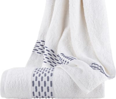 Homéé badlaken golf jacquard 550g. m² 70x140cm 100% katoen badstof set van 2 stuks wit