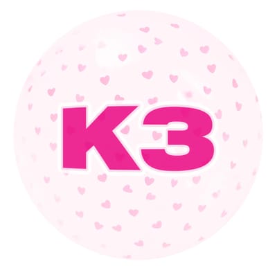 k3 - Speelgoedbal - Transparante Glitterbal met K3-Print