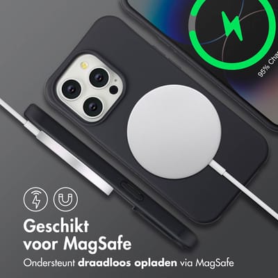 imoshion Hoesje - Geschikt voor iPhone 14 Pro - Color Backcover met afneembaar koord geschikt voor MagSafe - Zwart