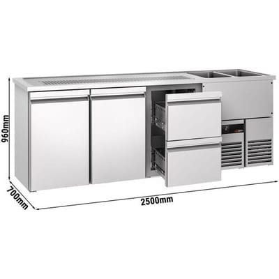 GGM Gastro Biertheke PREMIUM - 2500x700mm - 2 Türen & 2 Schubladen