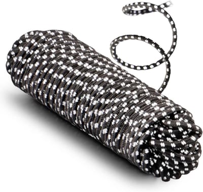 Spanrubberen Koorden - Expander Touw - Lading Zekeren - Reflecterend Materiaal - 1000 x 0.4 cm - Zwart Zilver
