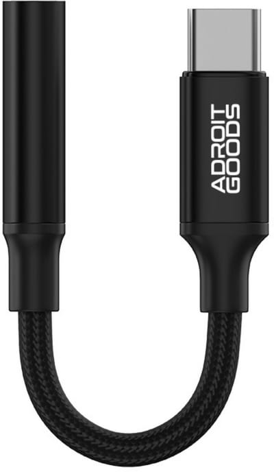 AdroitGoods USB C naar Aux Adapter - USB C naar Headphone Jack - USB-C naar 3.5mm Jack Audio - DAC Chip - Zwart