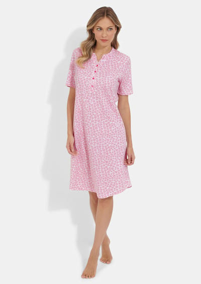 Twee nachthemden van puur katoen - rood / wit / gedess. - Gr. 19 van Goldner Fashion