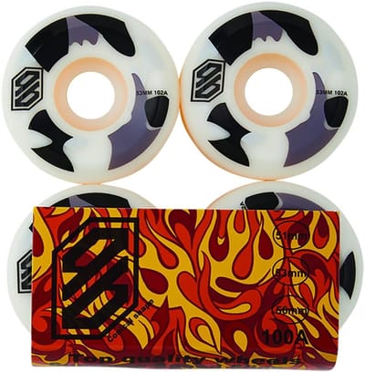 Skateboard Wielen - Wielenset - Straat en Skatepark - Conisch Profiel - 53mm 102A - Wit