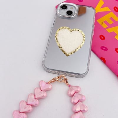 Wit Hartje Patch – Zelfklevend voor Telefoonhoesje, Laptop & Meer - Telefoonhoesje Pimpen - Decoratieve Sticker - Hart