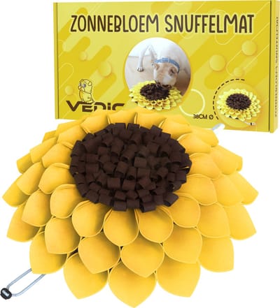 VEDIC® - Zonnebloem Snuffelmat - Hondenspeelgoed - Antischrokmat voor Hond en Kat - Intelligentiespeelgoed
