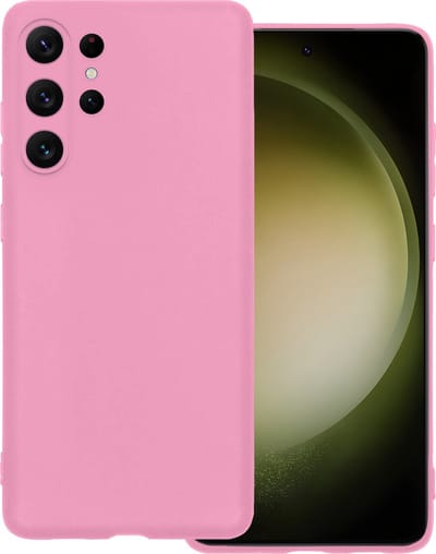 Hoesje Geschikt voor Samsung Galaxy S23 Ultra - Sterk & Shockproof - Hoes Cover - Siliconen Case - Lichtroze