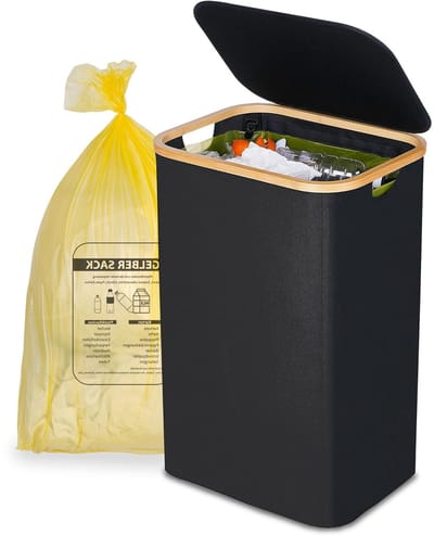 Gele afvalbak met transparant venster - Standaard gele zak voor eenvoudig afvalbeheer en recycling